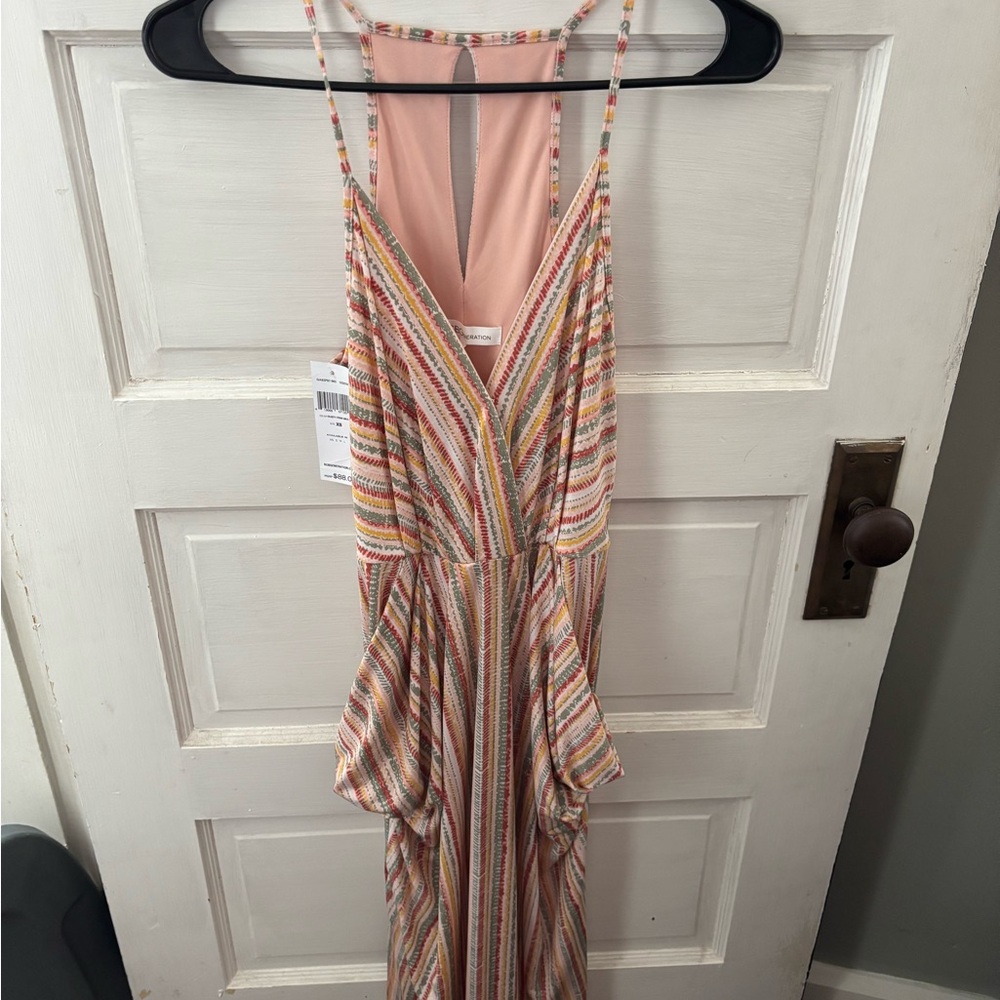 BCBGeneration Multicolor Striped Backless Dress